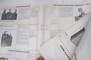 Siegl sähkölaitteiden tarkistuspenkit 1961-1962 -myyntiesite / sales brochure