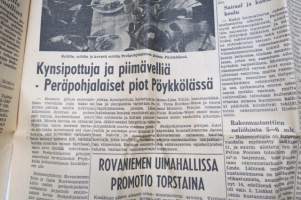 Lapin Kansa, 28.8.1968, Varsovan Liiton joukot poistetaan Tsekkoslovakiasta, Olli Isola katos Tuntsan kairaan, Sodankylän kunnan virastotalo ulosmitattu, ym.
