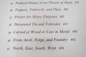 Treasury of American Design I-II - A Pictorial Survey of Popular Folk Arts -erittäin runsas kuvitus pohjois-amerikkalaisista käyttö- ja koriste-esineistä