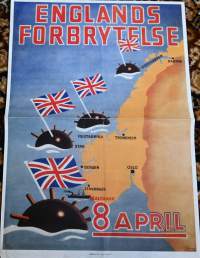 Englands forbrytelse 8 April juliste Sodan lehdet dokumentti 10 -juliste, uustuotantoa
