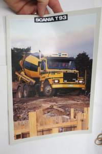 Scania T93 1989 -myyntiesite, ruotsinkielinen / sales brochure, in swedish