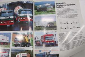 Scania P93 -myyntiesite / sales brochure, in finnish