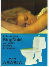 Kohina pois Stop nois WC säiliö täyttyy kuiskaten - Arabian saniteettikalusteet 1967 - tuote-esite