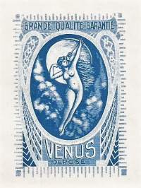 Venus kondomi - tuote-etiketti  1951