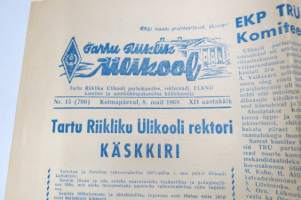 Tartu Riiklik Ülikool, 8.5.1968 -yliopiston tiedotuslehti