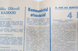 Tartu Riiklik Ülikool, 8.5.1968 -yliopiston tiedotuslehti