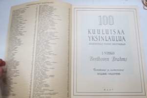 100 kuuluisaa yksinlaulua keskiäänelle pianon säestyksellä I vihko Beethoven, Brahms