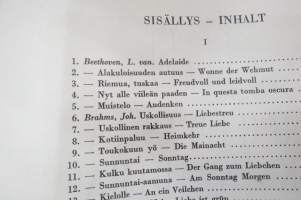 100 kuuluisaa yksinlaulua keskiäänelle pianon säestyksellä I vihko Beethoven, Brahms