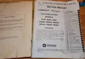 1976 DODGE COMPACT VAN / PLYMOUTH VOYAGER SHOP MANUAL / SERVICE BOOK / ORIGINAL