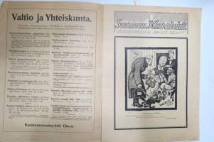 Suomen Kuvalehti 1917 nr 15, kansikuva Suomen senaatin talousosaston istunnosta