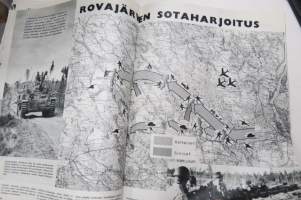 Peitsi 1957 nr 1, Maanpuolustusasioita käsittelevä lehti, 1. ilmestynyt numero, Isänmaallisia juhlia, Suomalaiset YK:n turvallisuusjoukoissa, Rovajärvi, Graf Spee