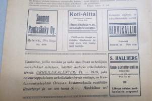 Suomen Kuvalehti 1919 nr 23, kansikuva Nalle sotamiehenä, Keisariverta -kuvaus nykyhetken Pietarista, Vapaussodan uhreiksi joutuneita saman perheen jäseniä, ym.