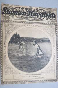 Suomen Kuvalehti 1919 nr 28, kansikuva Virkistävä vesiottelu, H.G Paloheimo, Kirjeitä taiteen kaupungista, Pohjoismaiset musiikkijuhlat, Scapa-lahden tarina, ym.