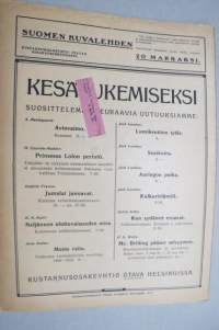 Suomen Kuvalehti 1919 nr 30, kansikuva pojat ongella metsälammella, Werner Söderhjelm 60-vuotias, Tampereen musiikkikoulu, Vöyriläiset muistojaan verestämässä, ym.
