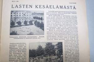 Suomen Kuvalehti 1919 nr 33, kansikuva Elokuu, Kuva pääkaupunkimme lasten kesäelämästä, Pitkämatkaisia valtamerenlaivoja, Sankarihautojen muistomerkkejä, ym.