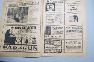 Suomen Kuvalehti 1919 nr 46, kansikuva Junan suistuminen Huopalahdessa, Hiitolan- Raasulin rata, Huopalahden junaonnettomuus, Sarah Bernhardtin silkkikenkä, ym.