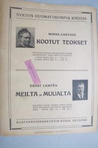 Suomen Kuvalehti 1919 nr 47, kansikuva Viimeinen kino-ennätys, Miten Flinckistäkin tuli näyttelijä, Koira järjestyksenvalvojain apuna, Ystävykset, Muista maista, ym.