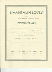Naantalin Löyly antaa  .... tammiseppeleen ... uimataidosta - blanko lomake  n 1950 l