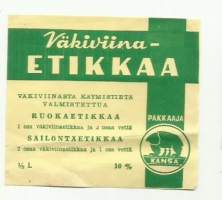 Väkiviinaetikkaa  - tuote-etiketti