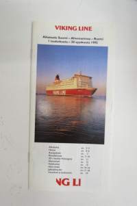 Vikinglinja (Viking Line) aikataulu &amp; hinnat 1.5-30.9.1995 -shipowner´s timetable for the ferry traffic between Finland and Sweden