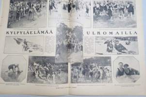 Suomen Kuvalehti 1920 nr 28, kansikuva Pieni kylpijä, Pikkulasten messuhuvia, Oulangalla, Messukuvien jälkisatoa, Suom voittoon olympialaissa kisoissa! ym.