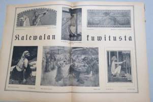 Suomen Kuvalehti 1920 nr 9, kansikuva Akseli Gallèn-Kallela, Kalevalan päivä, Kalevalaseuran tunnussoljet, Lönnrot ja Kajaanin totiseura, Ravi-ajot, ym.