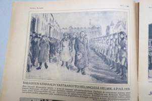 Suomen Kuvalehti 1920 nr 7, kansikuva 8-vuotias varvastanssijatar, Sideotsaisen miehen muisto, Hävityksen jäljet, Valkoisen kenraalin vastaanotto helsingissä, ym.