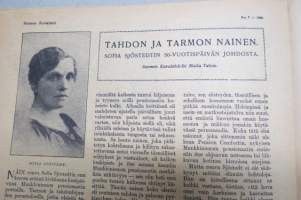 Suomen Kuvalehti 1920 nr 7, kansikuva 8-vuotias varvastanssijatar, Sideotsaisen miehen muisto, Hävityksen jäljet, Valkoisen kenraalin vastaanotto helsingissä, ym.