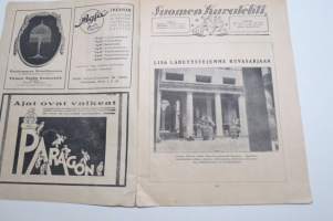 Suomen Kuvalehti 1921 nr 31, kansikuva Uimakauden merkeissä, Hyökkäysvaunukilpailuja katsomassa, Hevosmiesten sivu, Kotimaisia kuvia, Suomalaiset Latviassa, ym.