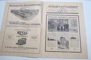 Suomen Kuvalehti 1921 nr 11, kansikuva Lisie Carén, Ulkomaisia päivän kuvia, Talviurheilukisoista 1921, Muotokuva, Suomalainen häpeänpäivä Karjalassa, ym.