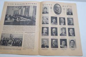 Suomen Kuvalehti 1921 nr 16, kansikuva Historiaa elävissä kuvissa, Tasavallan presidentin illalliskutsut, Uudet upseerit, Halilan parantola, Kultapuu, ym.