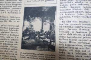 Suomen Kuvalehti 1921 nr 7, kansikuva &quot;Hauska on hiihtäjän hihdellä urheiluaitan tamineissa&quot;, Äskeisen myrskyn tuhoja, Syrjäänien maa ja kansa, Viron kuvia, ym.