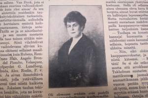 Suomen Kuvalehti 1921 nr 7, kansikuva &quot;Hauska on hiihtäjän hihdellä urheiluaitan tamineissa&quot;, Äskeisen myrskyn tuhoja, Syrjäänien maa ja kansa, Viron kuvia, ym.