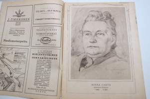 Suomen Kuvalehti 1921 nr 44, kansikuva Kirjallisuusviikolla, Minna Canth suomalainen kirjailijatar, Kirjain kokoilemisesta, Henki ja aine , Kaksi kustantajaa, ym.