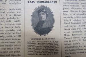 Suomen Kuvalehti 1921 nr 8, kansikuva Pääkaupungin idylli: Yrjö Liipolan heräävä voima, Suomi talviurheilun maaksi, Helsingin uusi rautasänkytehdas, ym.