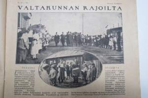 Suomen Kuvalehti 1921 nr 22, kansikuva Tasavallan presdentti vastaanottamassa Nikolainkirkon portailla paraatin armeijan lippupäivänä, Ärsytetty kaunotar, ym