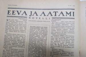 Suomen Kuvalehti 1921 nr 22, kansikuva Tasavallan presdentti vastaanottamassa Nikolainkirkon portailla paraatin armeijan lippupäivänä, Ärsytetty kaunotar, ym