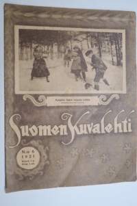 Suomen Kuvalehti 1921 nr 6, kansikuva Pohjolan lasten reipasta leikkiä, Fanny ja Paul Sinebrychoff, Lannoitus hiilihappokaasulla, Kuvis Ranskasta, ym.