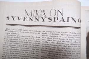 Suomen Kuvalehti 1921 nr 40, kansikuva Hanna Granfelt, Haarlan paperitehdas, Mikä on syvennyspaino, Toivioretki kellariin, tyhjiä tähkiä, Miksi Voutikin läksi, ym.