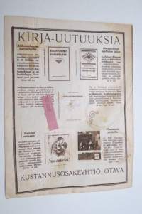 Suomen Kuvalehti 1921 nr 41, kansikuva Mary Gardener, Edvard Fazer, Suomalainen näyttämötaide Turussa, Syksyä kohti, Sokeiden osa, Muotokuvia, ym.