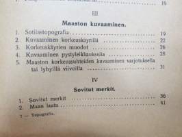 Sotilastopografian oppijakso suojeluskunta- ja reserviupseerikursseja varten -military topography coursebook for army &amp; National Guard officer courses