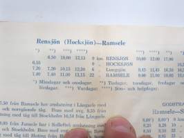 Övre Ådalens och Näsåkers Trafik AB, bus tidtabell 1948 -ruotsalainen linja-autoaikataulu