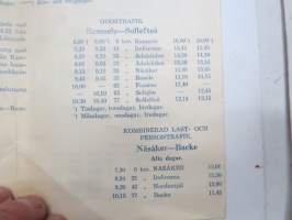 Övre Ådalens och Näsåkers Trafik AB, bus tidtabell 1948 -ruotsalainen linja-autoaikataulu