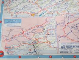 Gulf Pennsylvania and Delaware, Maryland, Virginia, West Virginia Tourgide map -tiekartta