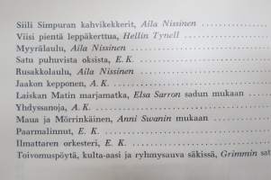 Satuvakka II - oheislukemisto kansakollun II:lle luokalle, kuvittanut Leena Puranen
