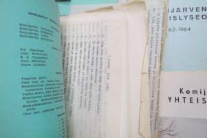 Kemijärven yhteiskoulu / yhteislyseo, erä vuosikertomuksia 1934-1970, osa tuplakappaleina, monissa mukana rehtorin puhekonsepteja ym.