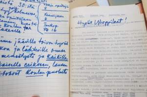Kemijärven yhteiskoulu / yhteislyseo, erä vuosikertomuksia 1934-1970, osa tuplakappaleina, monissa mukana rehtorin puhekonsepteja ym.
