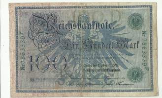 Saksa 100 Mark markkaa 1908 seteli