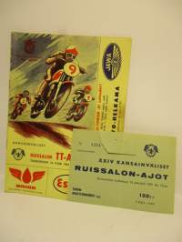 24. Ruissalon TT-ajot Moottoripyörille ja  F 3- luokan kilpa-autoille  osana suomen TT-mestaruudesta 14.5. 1961 - käsiohjelma
