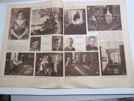 Suomen Kuvalehti 1923 nr 35, kansikuva Helsinki sateella, Maalaisen mietteitä, Taidekausi alkamassa, Kirje Dresdenistä, Pohjois-Karjalan vapausmuisto, Lukukuvia, ym.